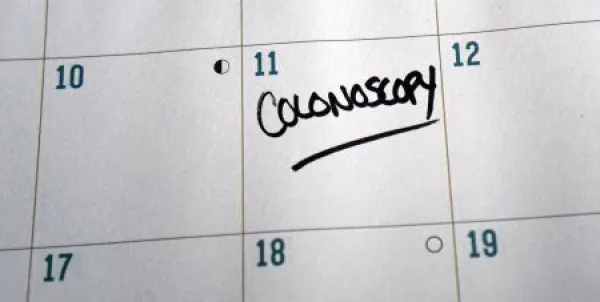 Appointment for colonoscopy written on a calendar