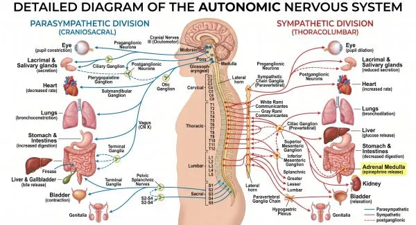 Autonomic nervous system diagram