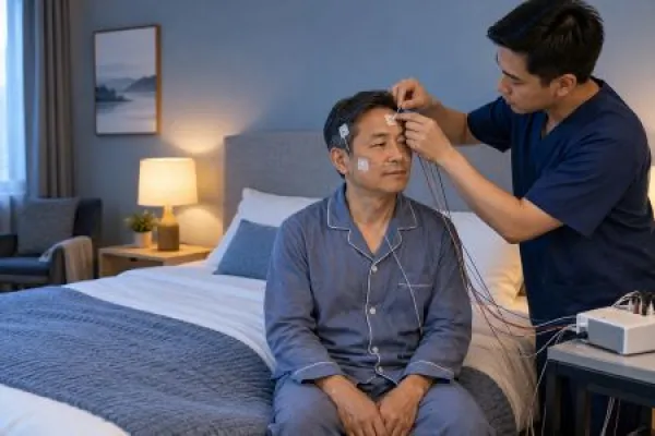 sleep study technician patient