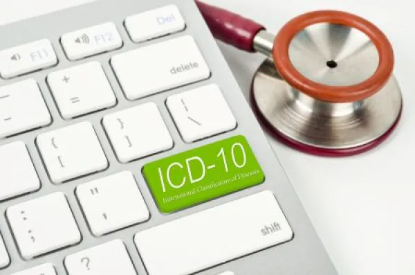 International Classification of Diseases and Related Health Problem 10th Revision or ICD-10 and stethoscope medical. 