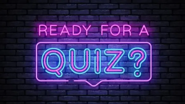 Quiz Neon Sign Vector. Ready for a Quiz neon inscription, design template, modern trend design, night signboard